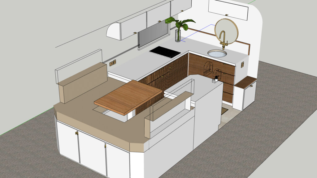 Planung des Ausbau eines Wohnmobils mit Grundriss für die Möbel